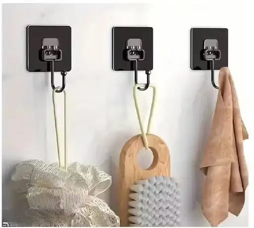10PC Self-Adhesive Stainless Steel Wall Hooks – Strong Hold, No Drilling Required