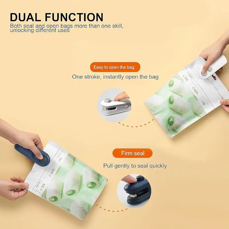 Mini Bag Sealer 2-in-1 | USB-C Rechargeable Food Bag Sealer & Cutter