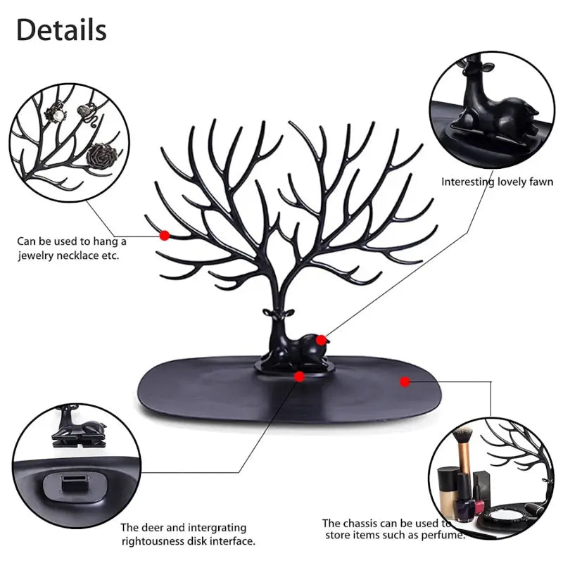 Deer Antlers Jewelry Holder & Organizer – Elegant Tree Design Display Stand
