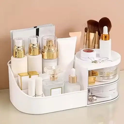 Cosmetic Organizer Box with Drawers – Makeup & Desk Storage Organizer
