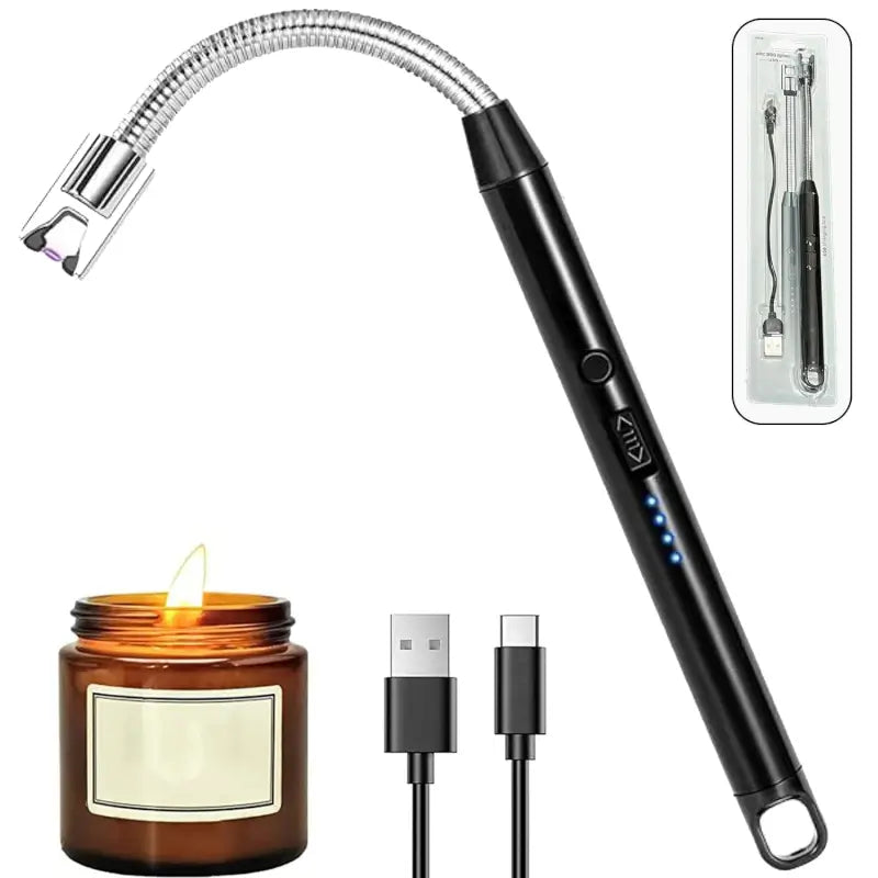 USB Rechargeable Flexible Electric Arc Lighter – Windproof & Flameless